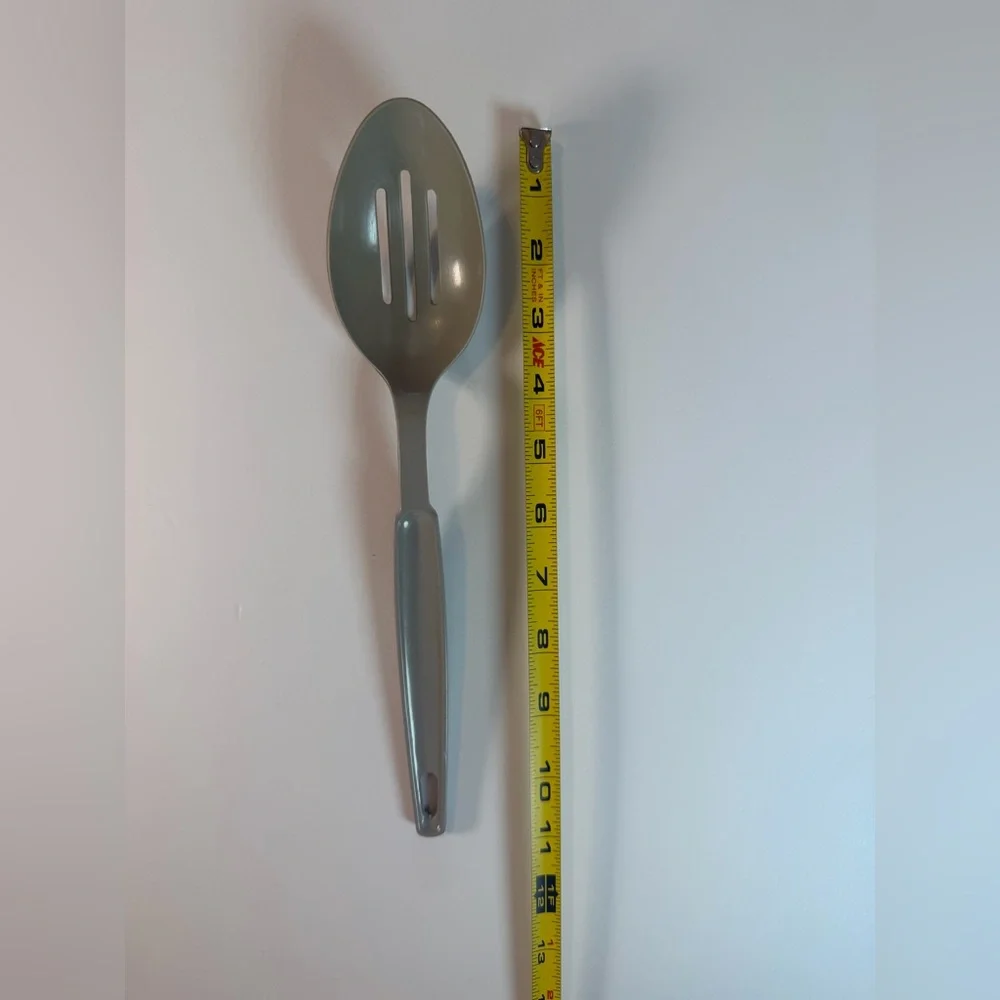 Vintage Ekco Nylon Plastic Slotted Serving Spoon Gray 11”